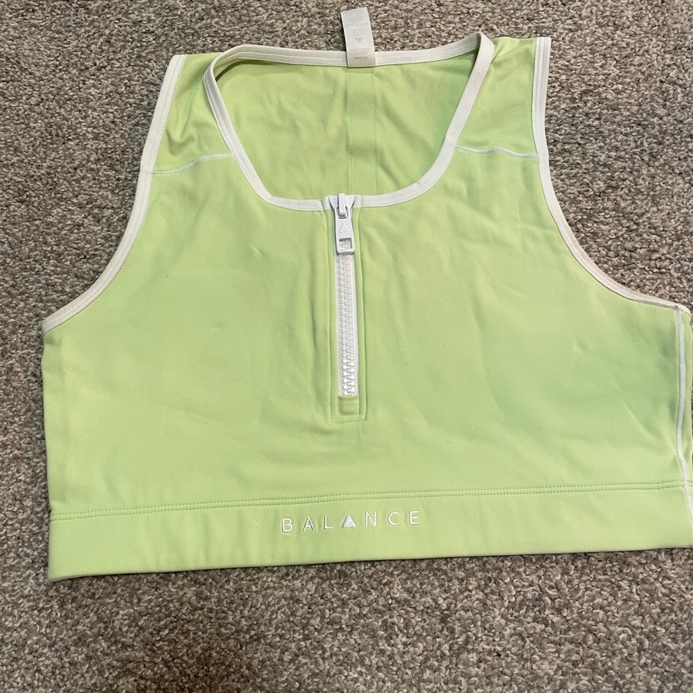 Pale neon green sports bra Balance Athletica aka Vitality